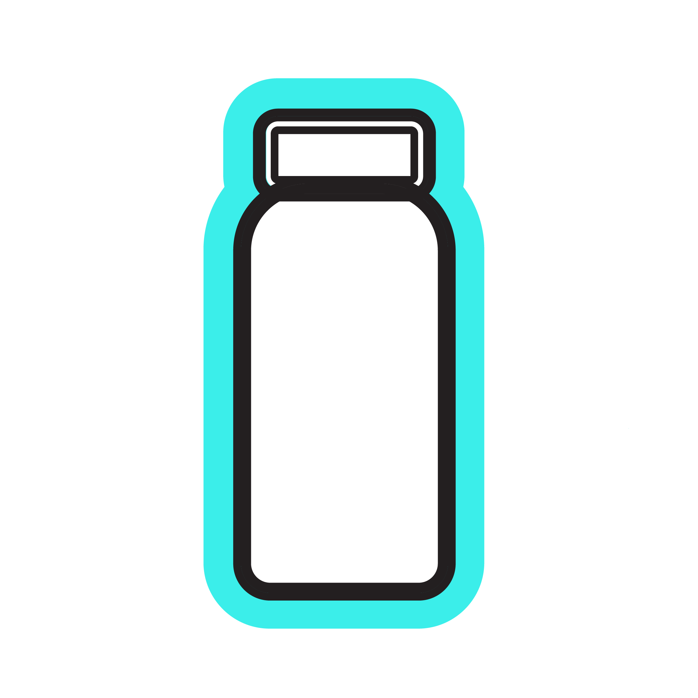 Small ready to drink bottle icon representing liquid manufacturing