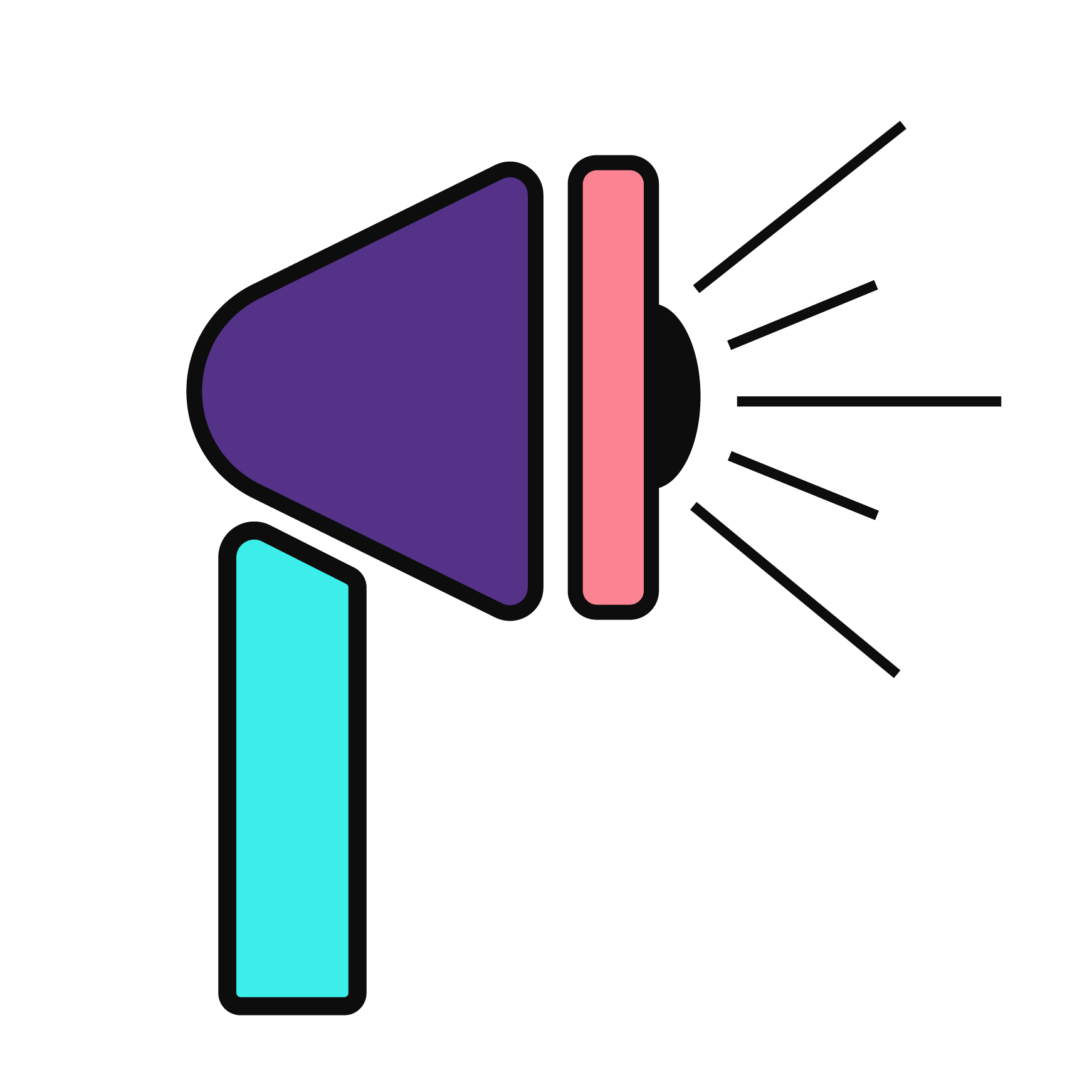 megaphone icon for branding graphic illustration.